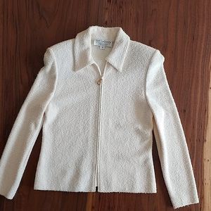 St. John Boucle Zippered Sweater Jacket